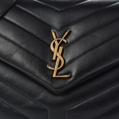 Saint Laurent Calfskin Y Quilted Monogram Medium Loulou Chain Satchel Black 9 of 12