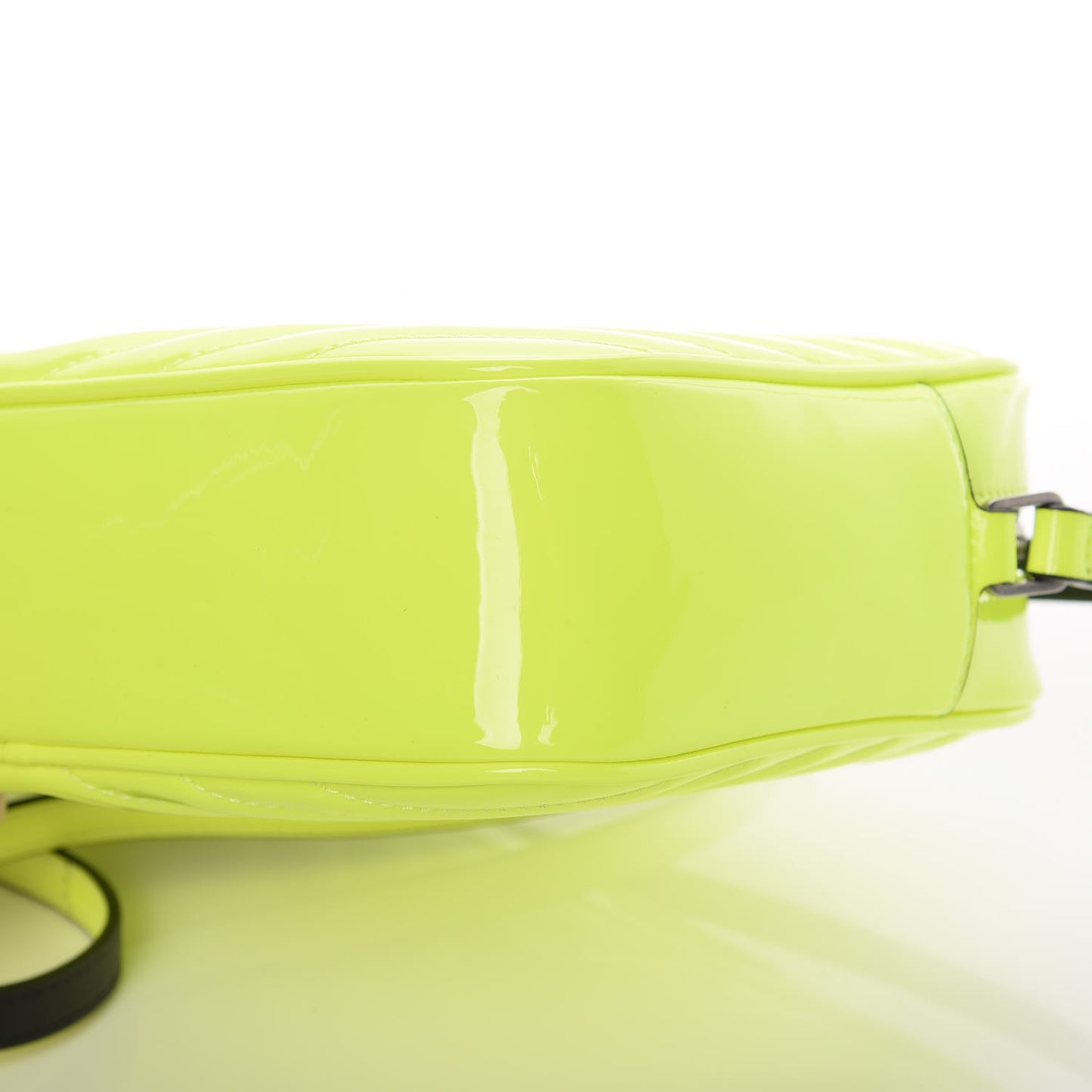 Patent Calfskin Matelasse Monogram Lou Camera Bag Neon Yellow