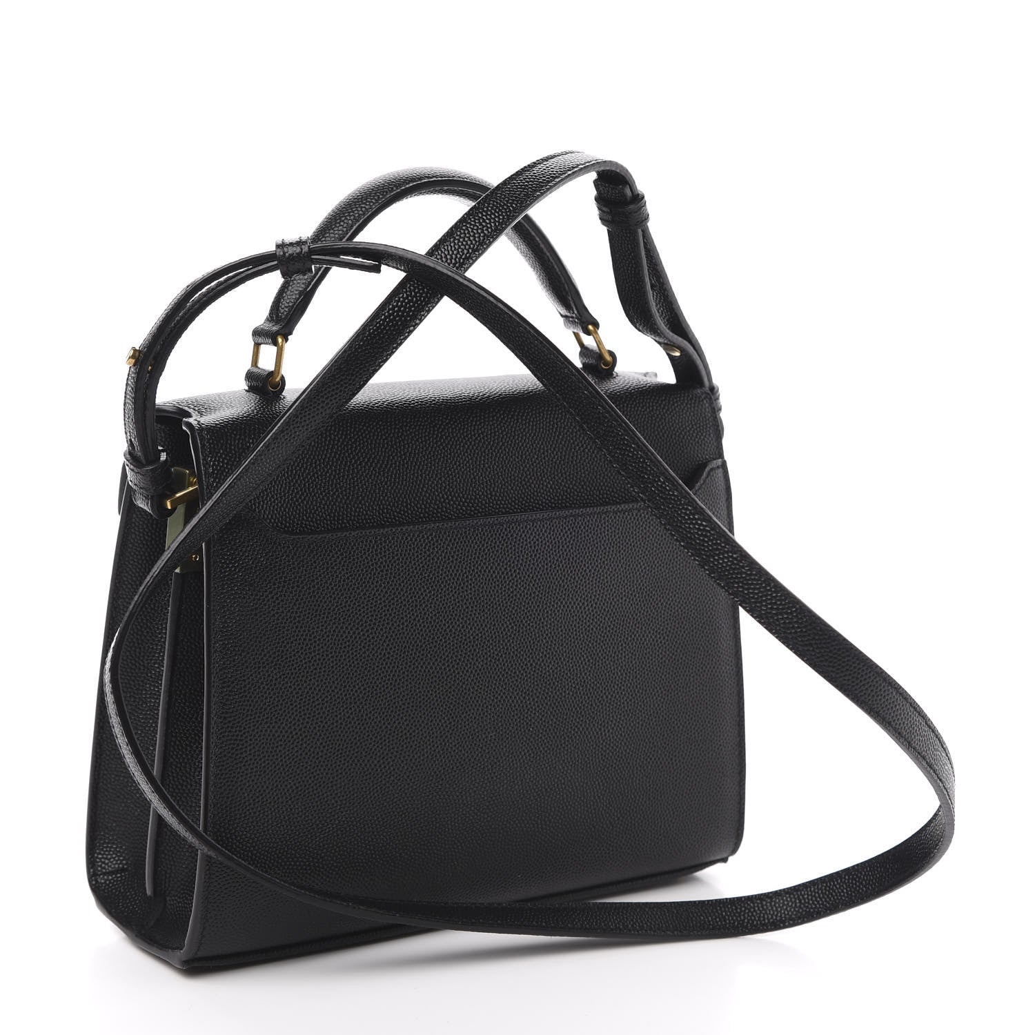 Saint Laurent Grain de Poudre Mini Classic Monogram Cassandra Top Handle Black Rouge Legion 4 of 10