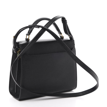 Saint Laurent Grain de Poudre Mini Classic Monogram Cassandra Top Handle Black Rouge Legion 4 of 10