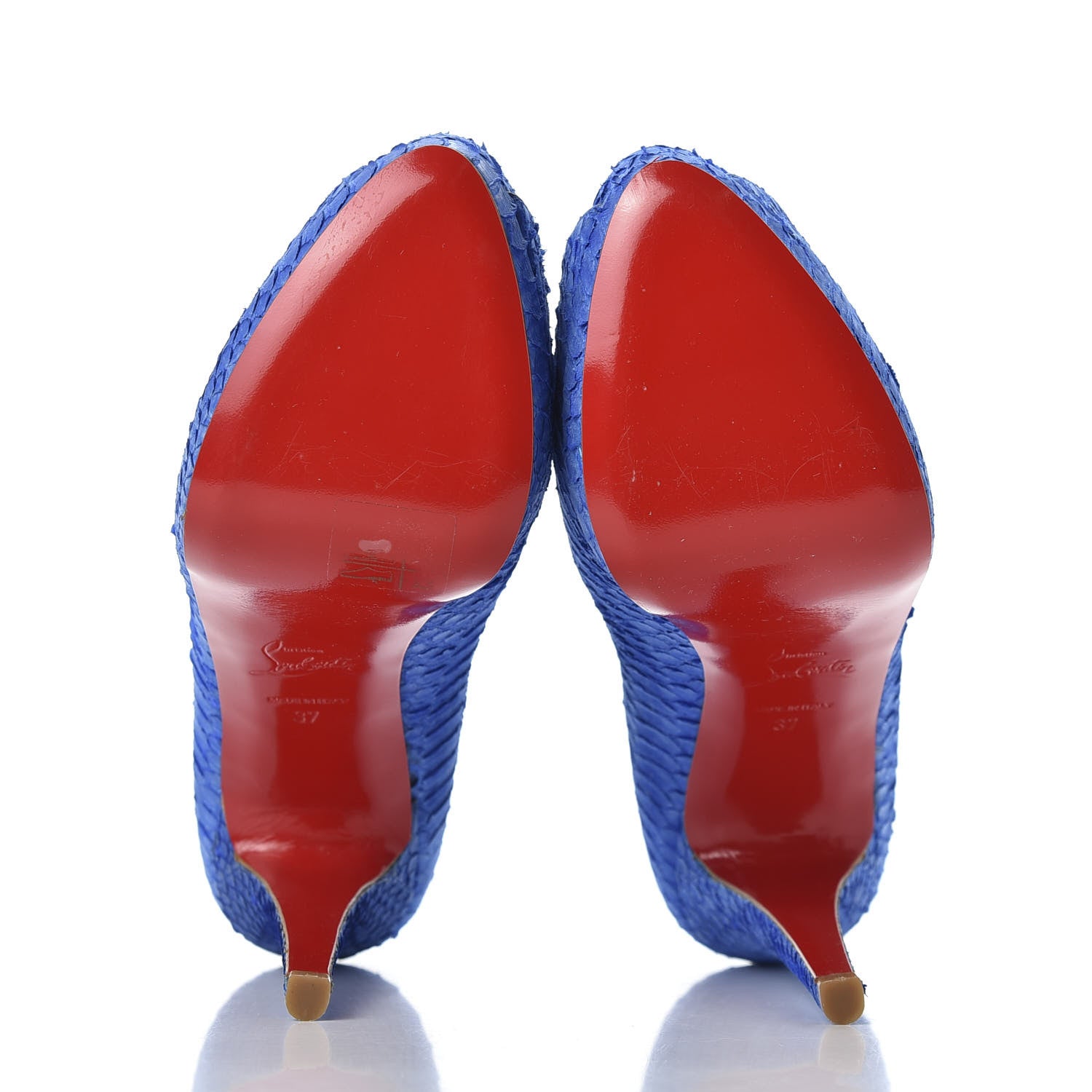 Christian Louboutin Watersnake Altadama 140 Pumps 37 Royal Blue 8 of 9