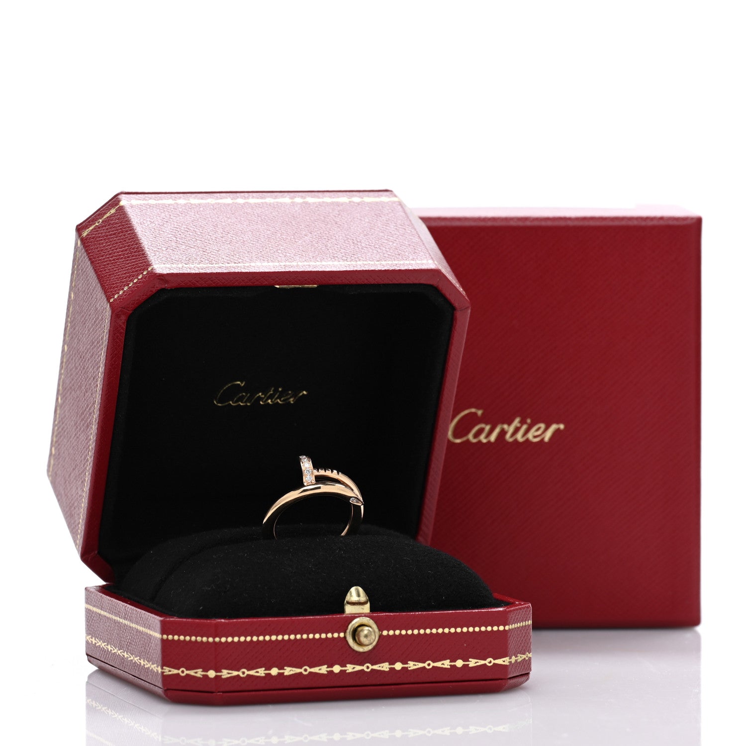 Cartier 18K Pink Gold Diamond Juste Un Clou Ring 50 5.25 5 of 5