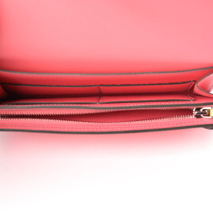 Hermes Epsom Camail Long Wallet Rose Azalee Malachite Lime 5 of 11