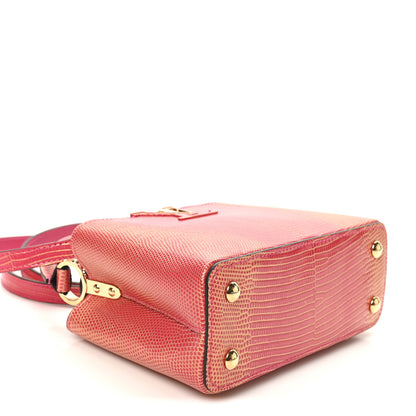 Louis Vuitton Metallic Lizard Capucines Mini Fuchsia Gold 8 of 9