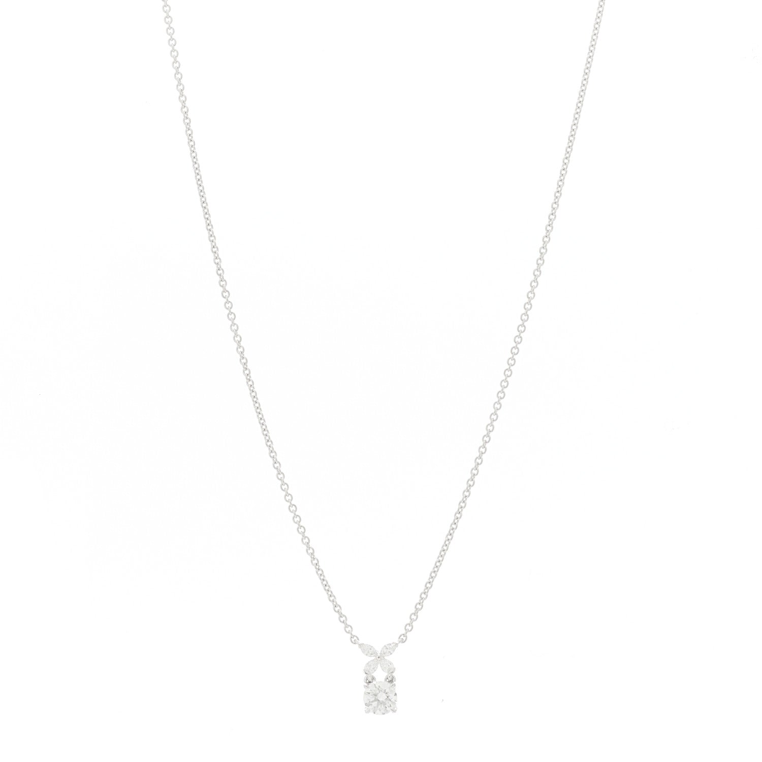 Graff 18K White Gold Diamond Classic Butterfly Round Pendant Necklace 1 of 6