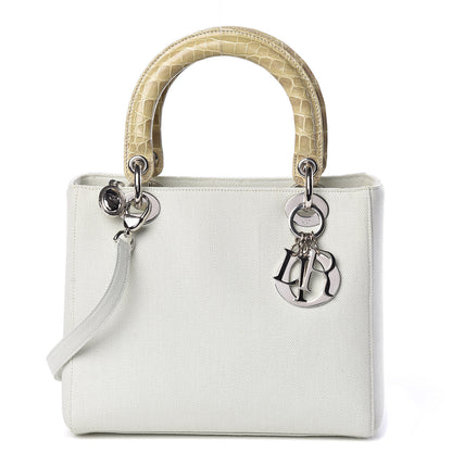 Christian Dior Canvas Crocodile Medium Lady Dior Vert Clair 1 of 19