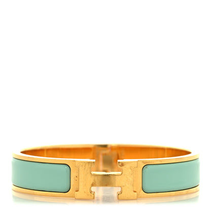 Hermes Enamel Narrow Clic Clac H Bracelet PM Aqua 1 of 4