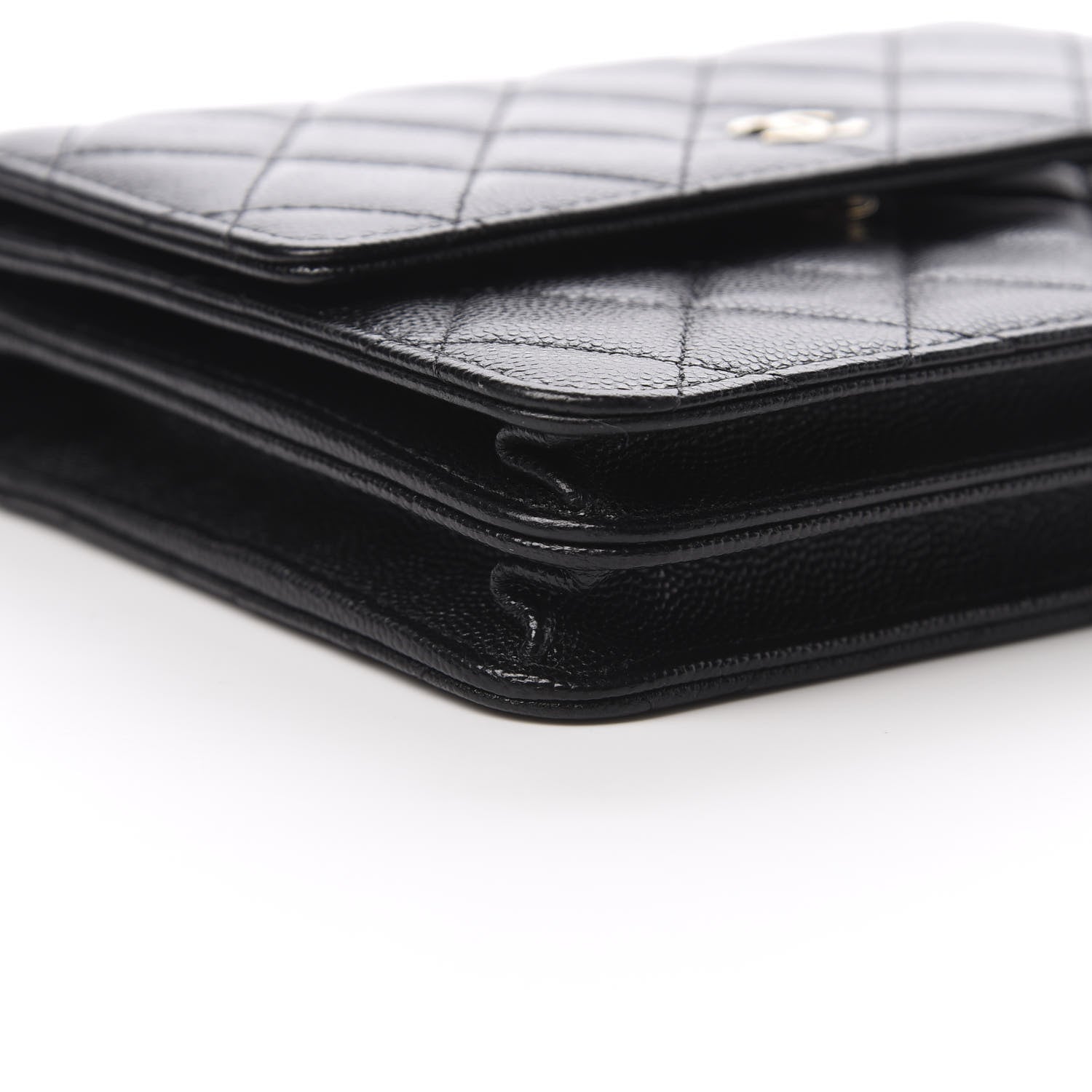 Chanel Caviar Quilted Square Wallet On Chain WOC Black 10 of 13
