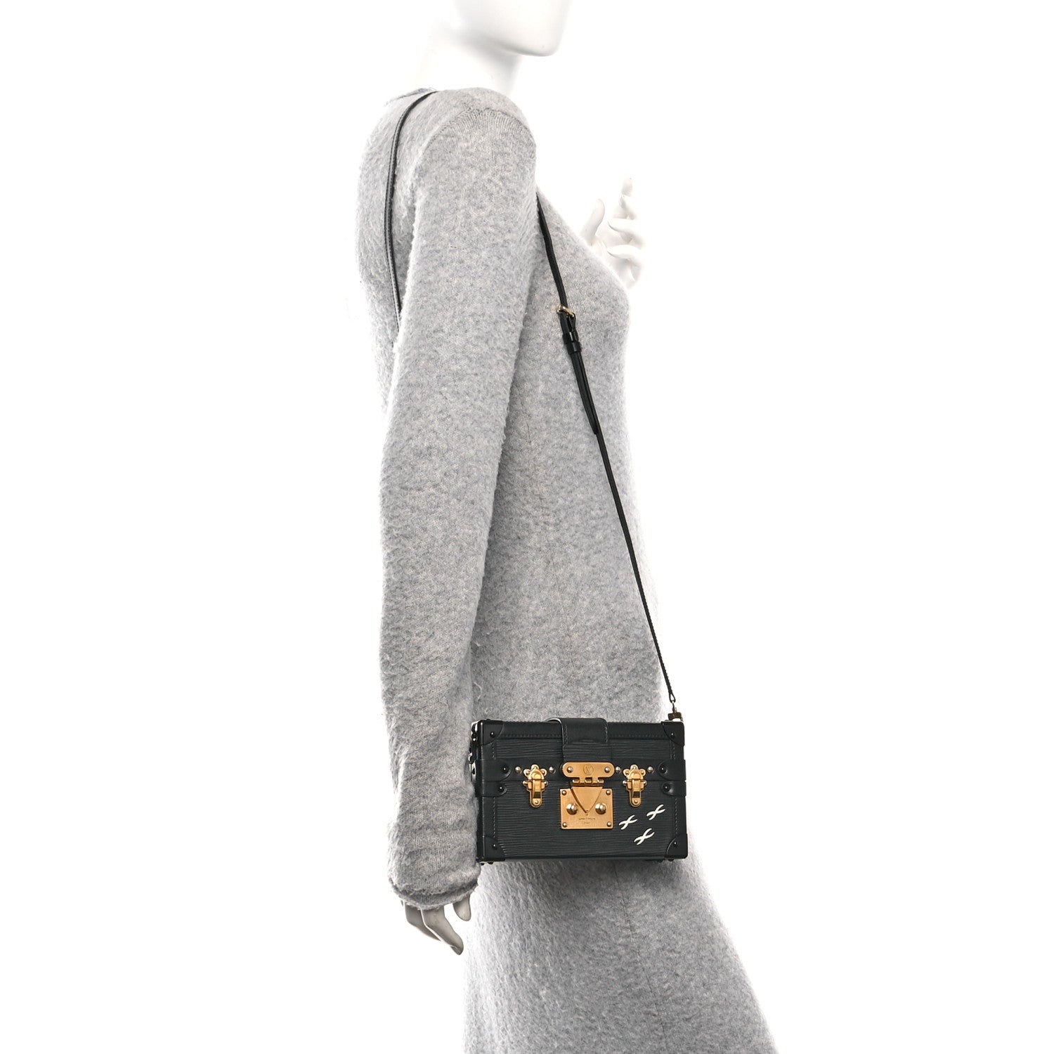 Louis Vuitton Epi Petite Malle Black 2 of 9