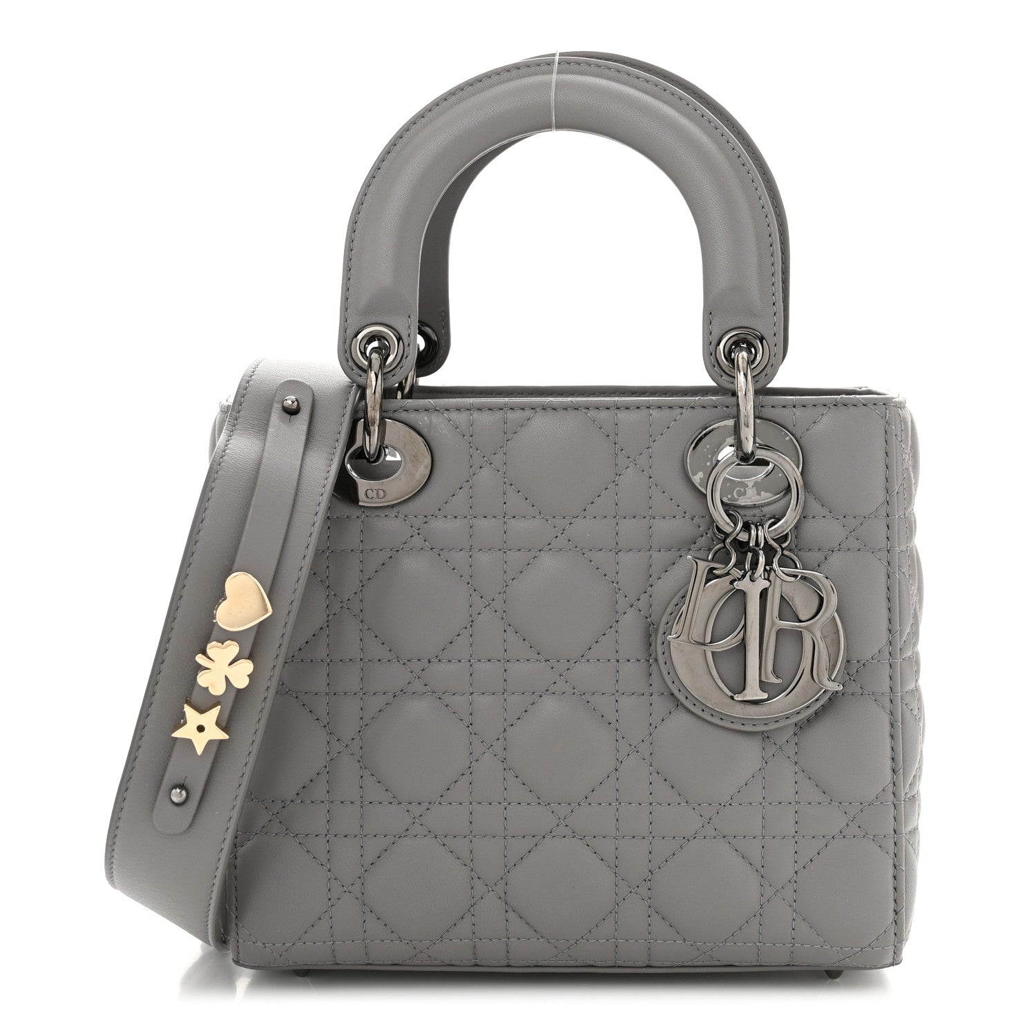 Christian Dior Lambskin Cannage Small My ABCDior Lady Dior Grey 1 of 10