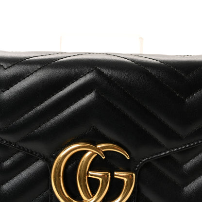 Gucci Calfskin Matelasse GG Marmont Chain Wallet Black 8 of 11
