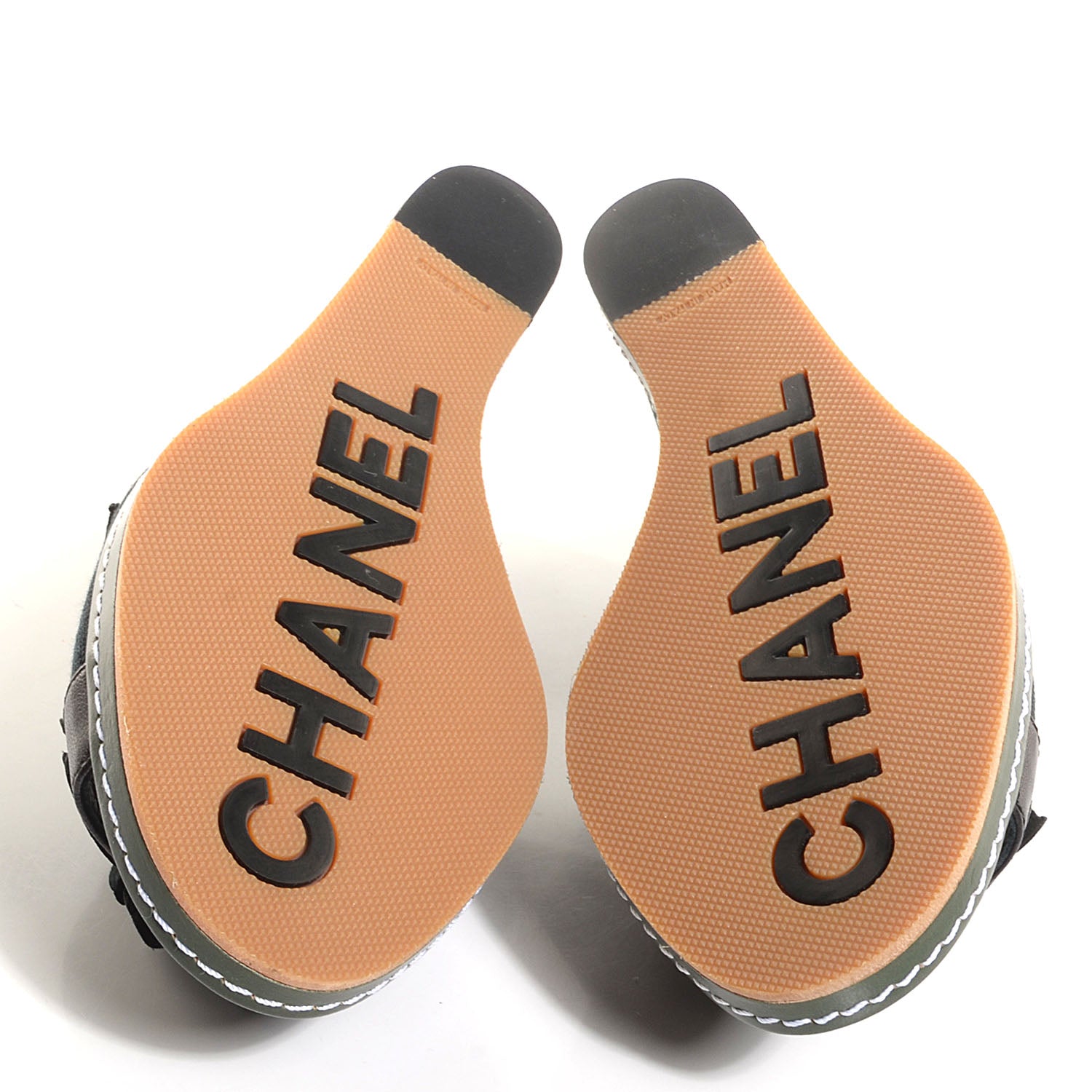Chanel Canvas Camellia Wedge Sandals 38 Black 4 of 6