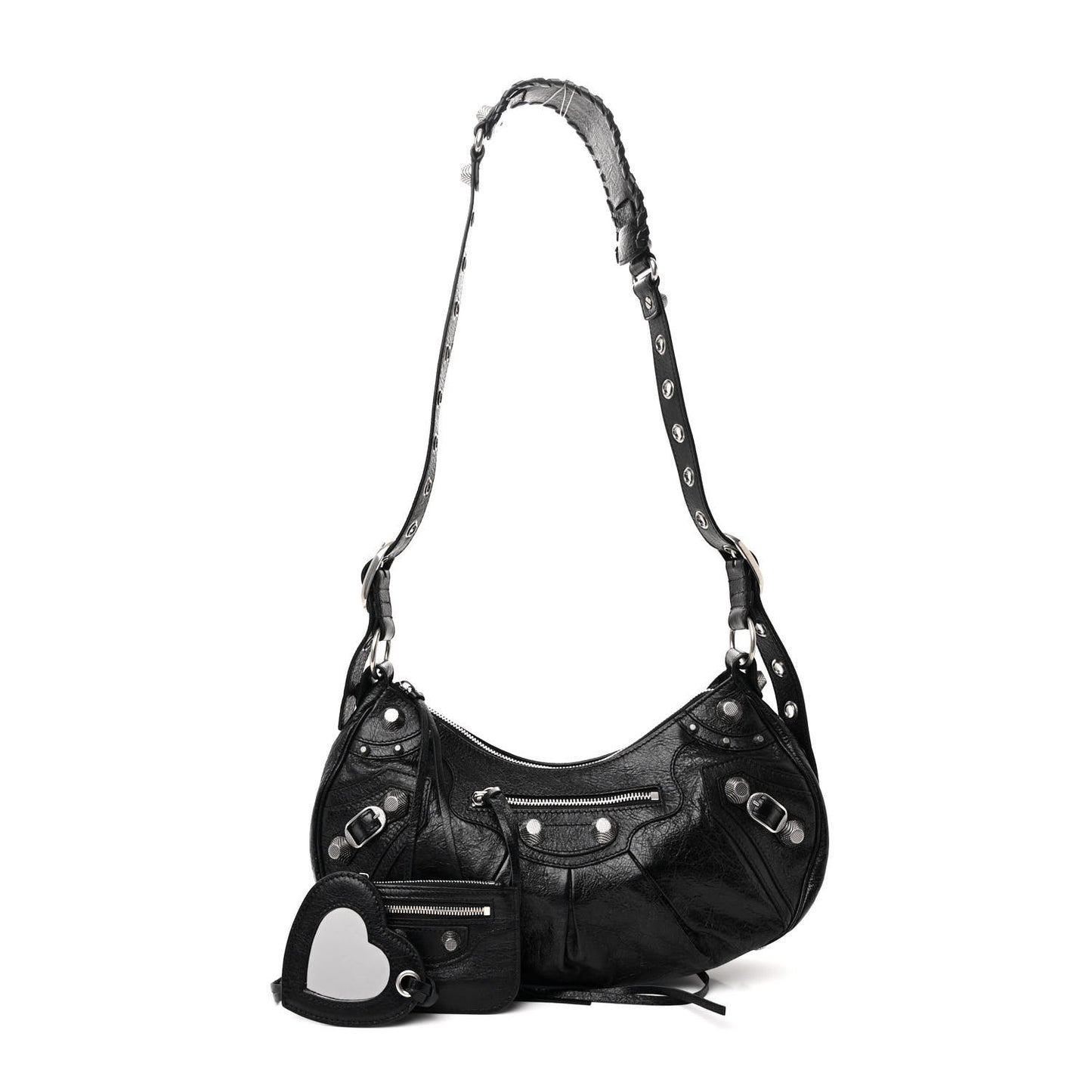 Agneau Arena Small Le Cagole Shoulder Bag Black