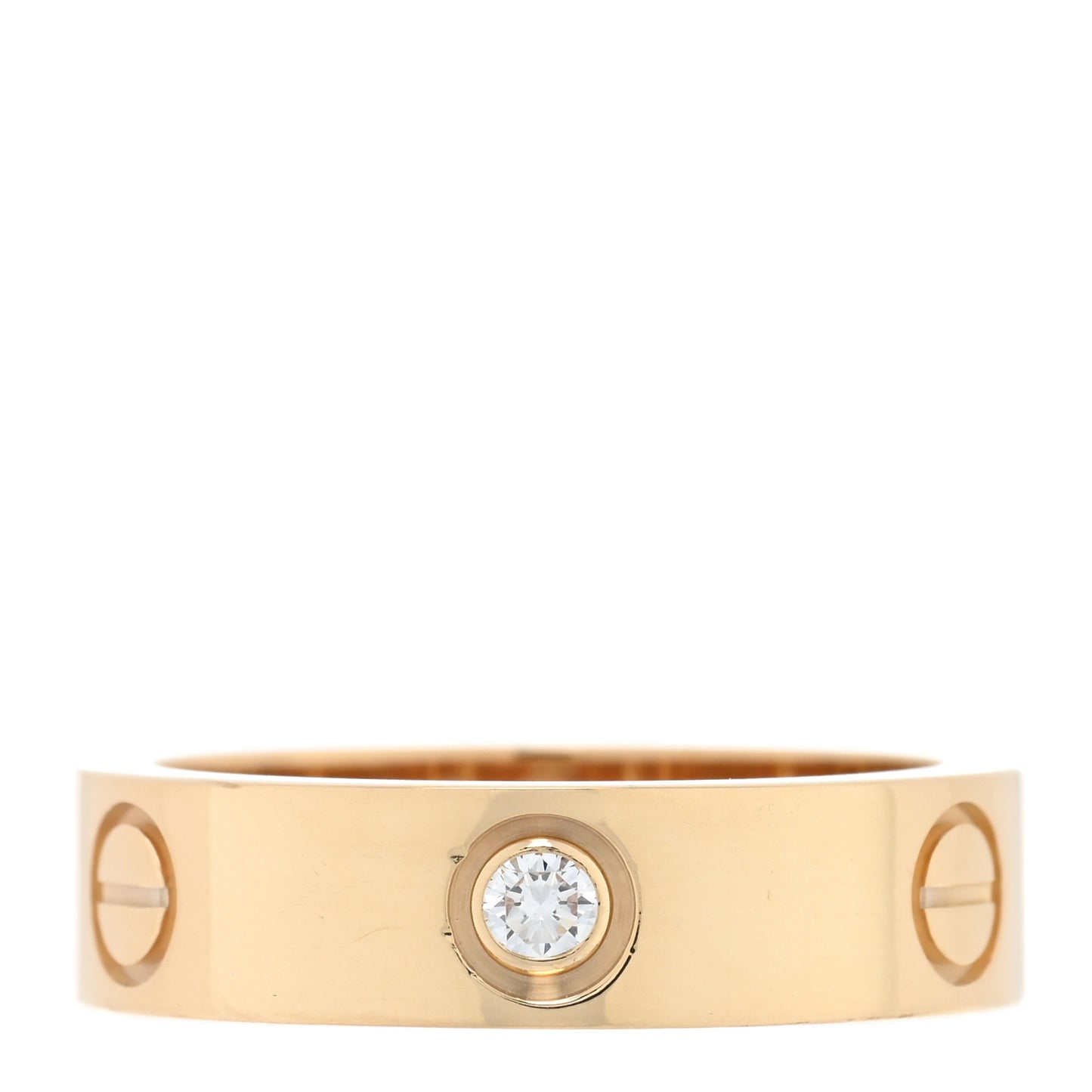 18K Yellow Gold 3 Diamond 5.5mm LOVE Ring 57 8