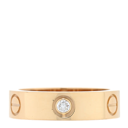 Cartier 18K Yellow Gold 3 Diamond 5.5mm LOVE Ring 57 8 1 of 5
