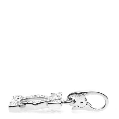 Cartier 18K White Gold Diamond Logo Charm 3 of 4