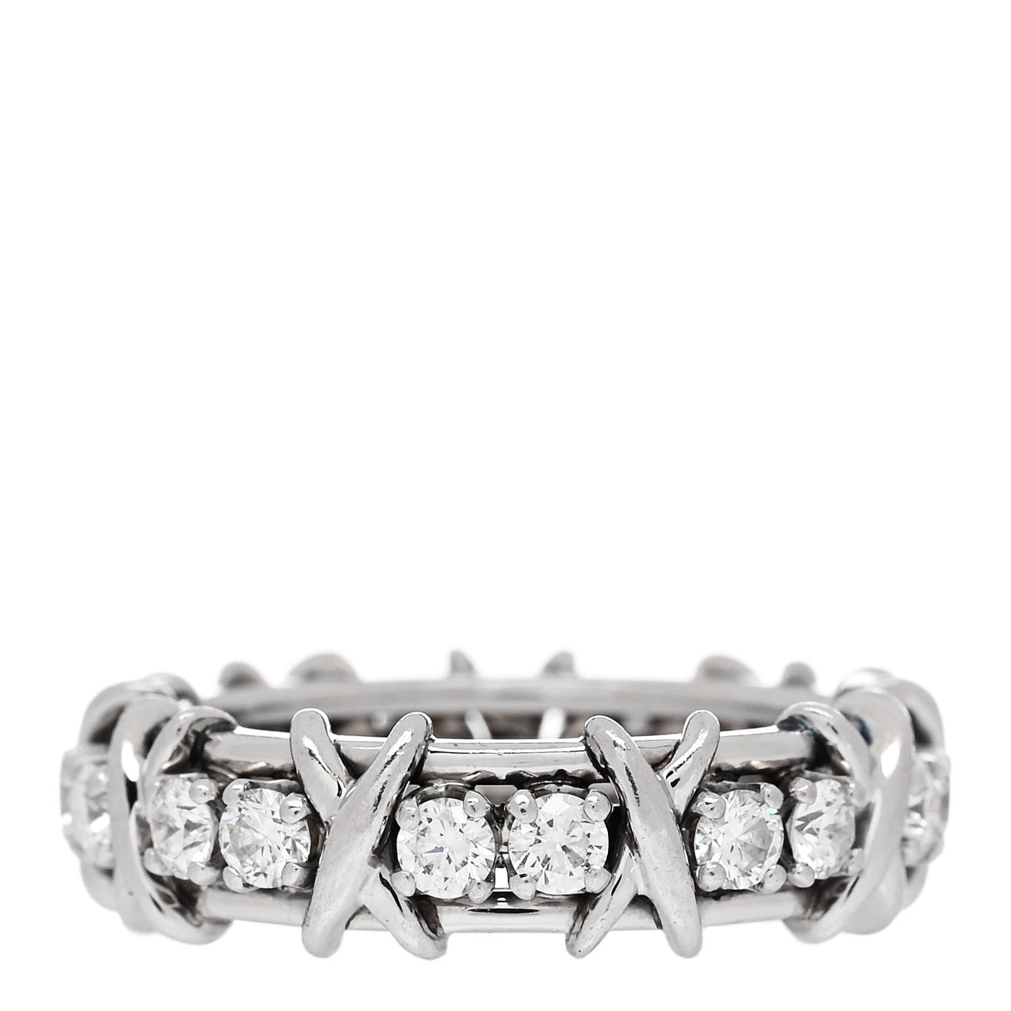 Platinum Diamond 1.33ct Schlumberger Sixteen Stone Ring 58 8.5