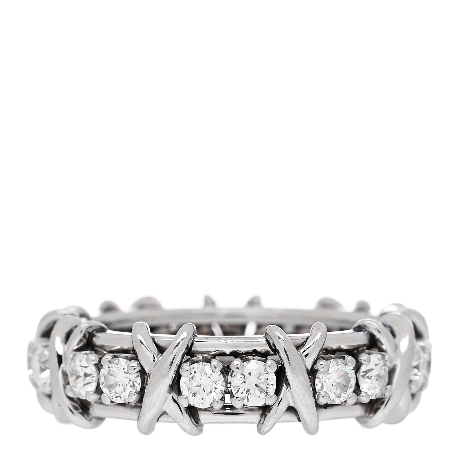 Tiffany Platinum Diamond 1.33ct Schlumberger Sixteen Stone Ring 58 8.5 1 of 4