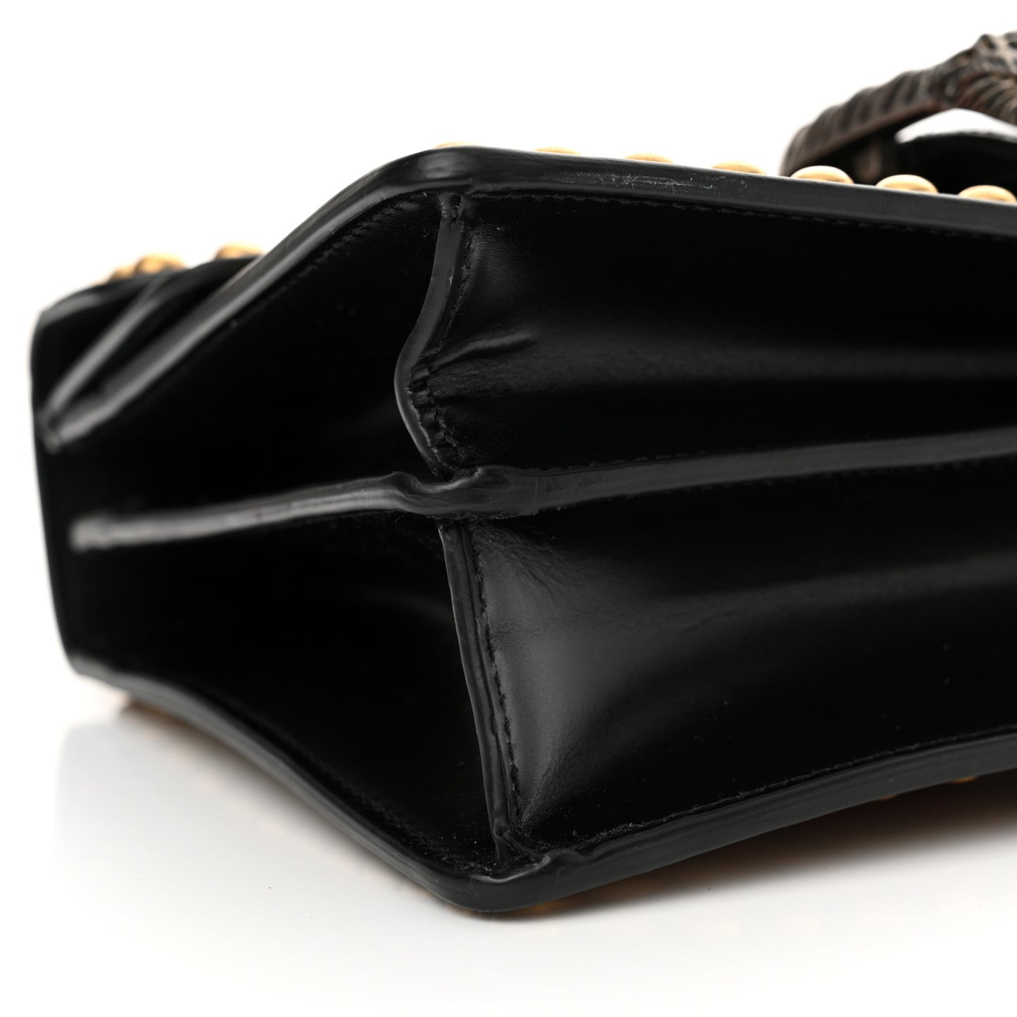 Calfskin Floral Embroidered Studded Small Dionysus Shoulder Bag Black