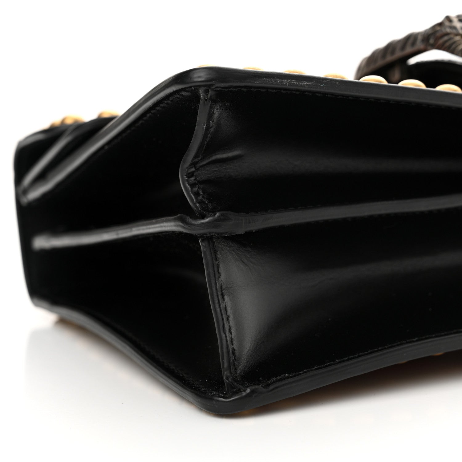Gucci Calfskin Floral Embroidered Studded Small Dionysus Shoulder Bag Black 9 of 12