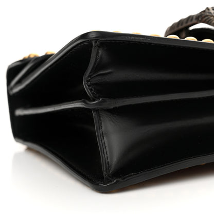 Gucci Calfskin Floral Embroidered Studded Small Dionysus Shoulder Bag Black 9 of 12