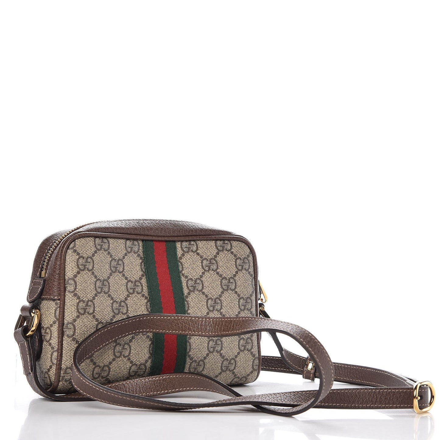 GG Supreme Monogram Web Mini Ophidia Shoulder Bag Brown