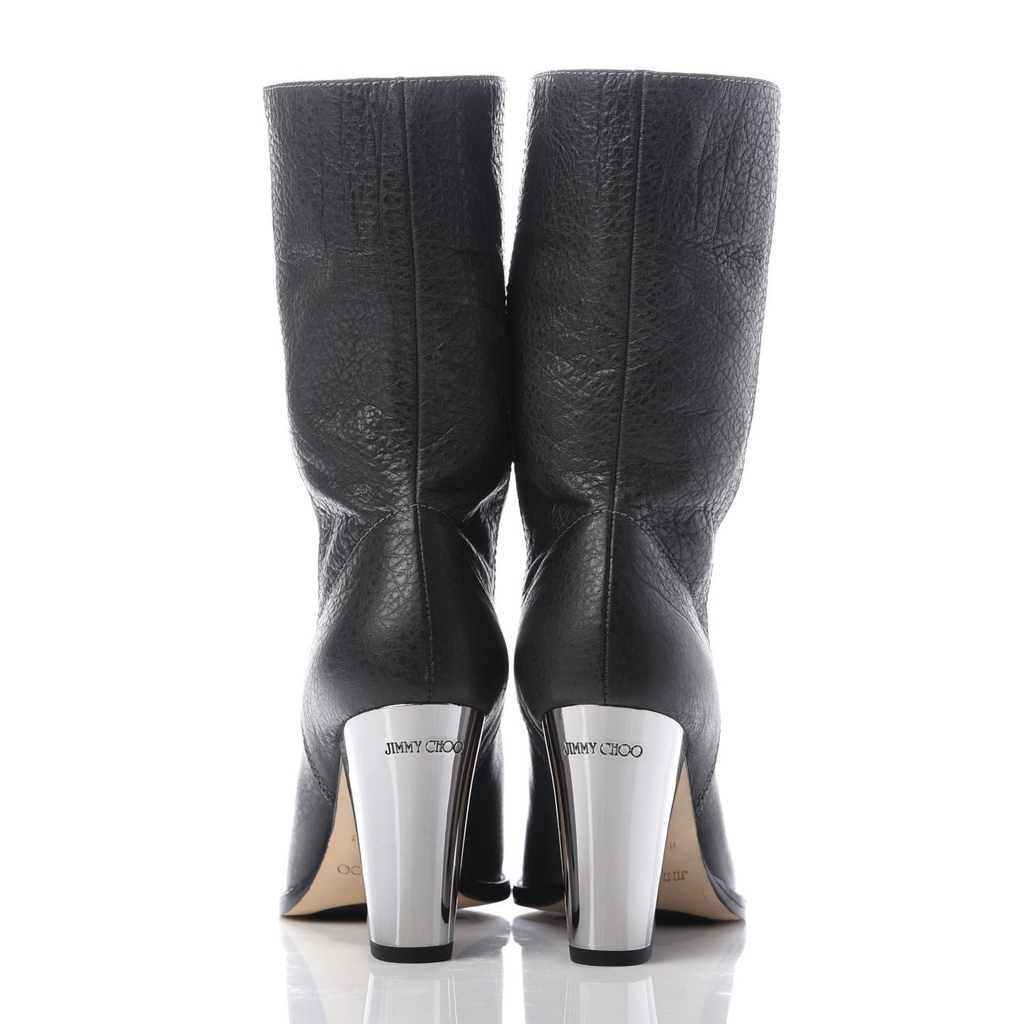 Grainy Calfskin Music Ankle Boots 37 Black