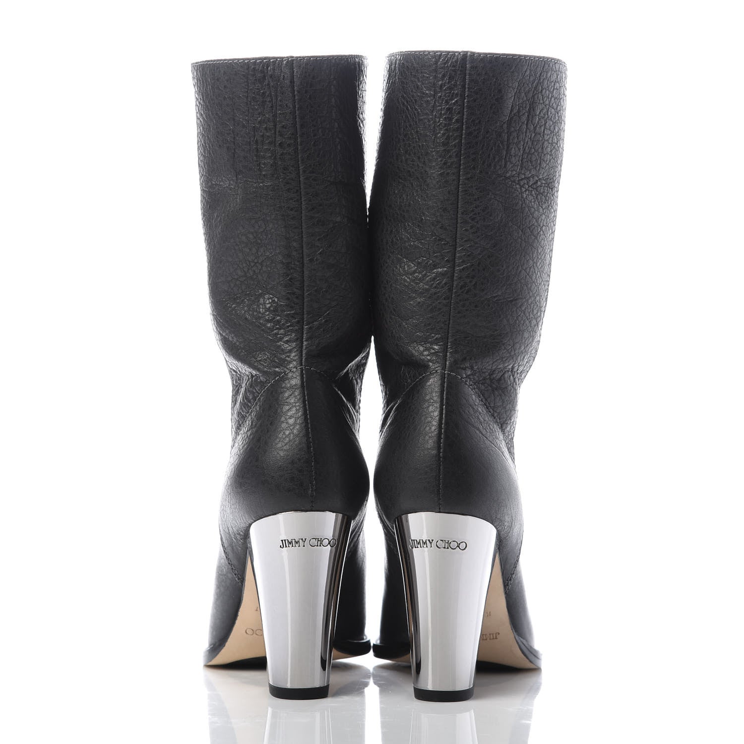 Jimmy Choo Grainy Calfskin Music Ankle Boots 37 Black 6 of 8