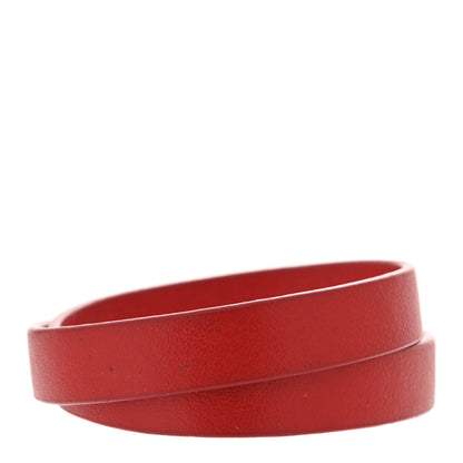 Christian Dior Calfskin Pearl Mise En Dior Tribales Double Wrap Bracelet S Red 3 of 4