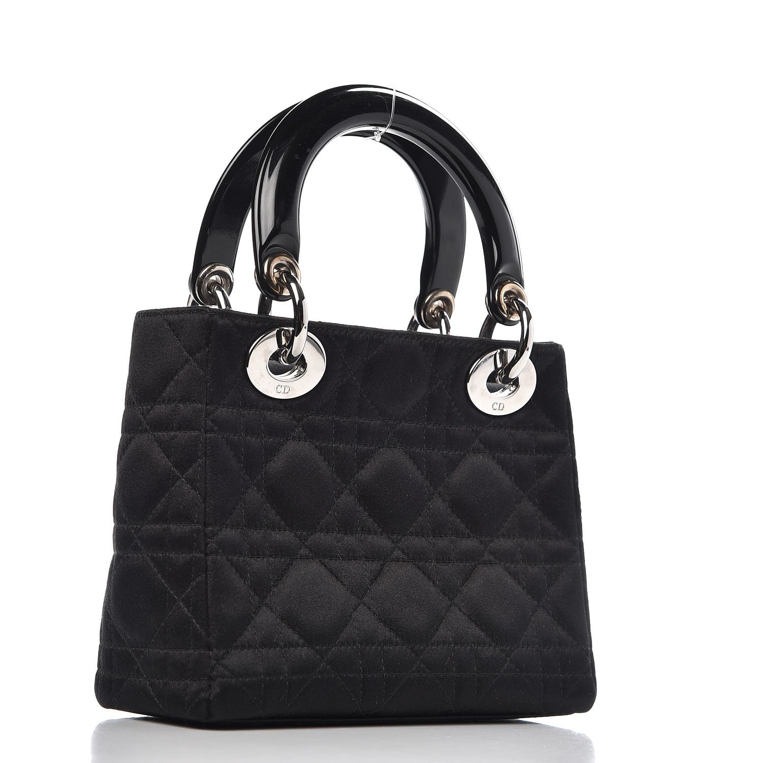 Christian Dior Satin Patent Cannage Mini Lady Dior Black 3 of 8
