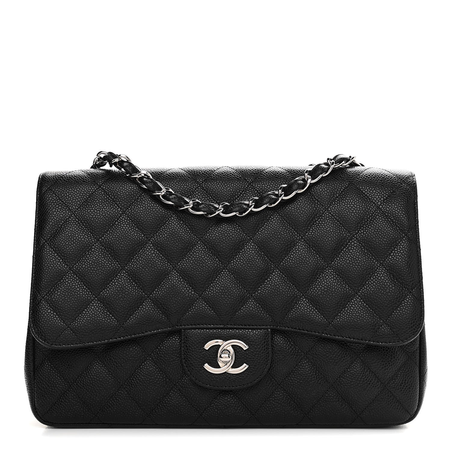 Chanel Caviar Quilted Jumbo Single Flap Black 1 of 11