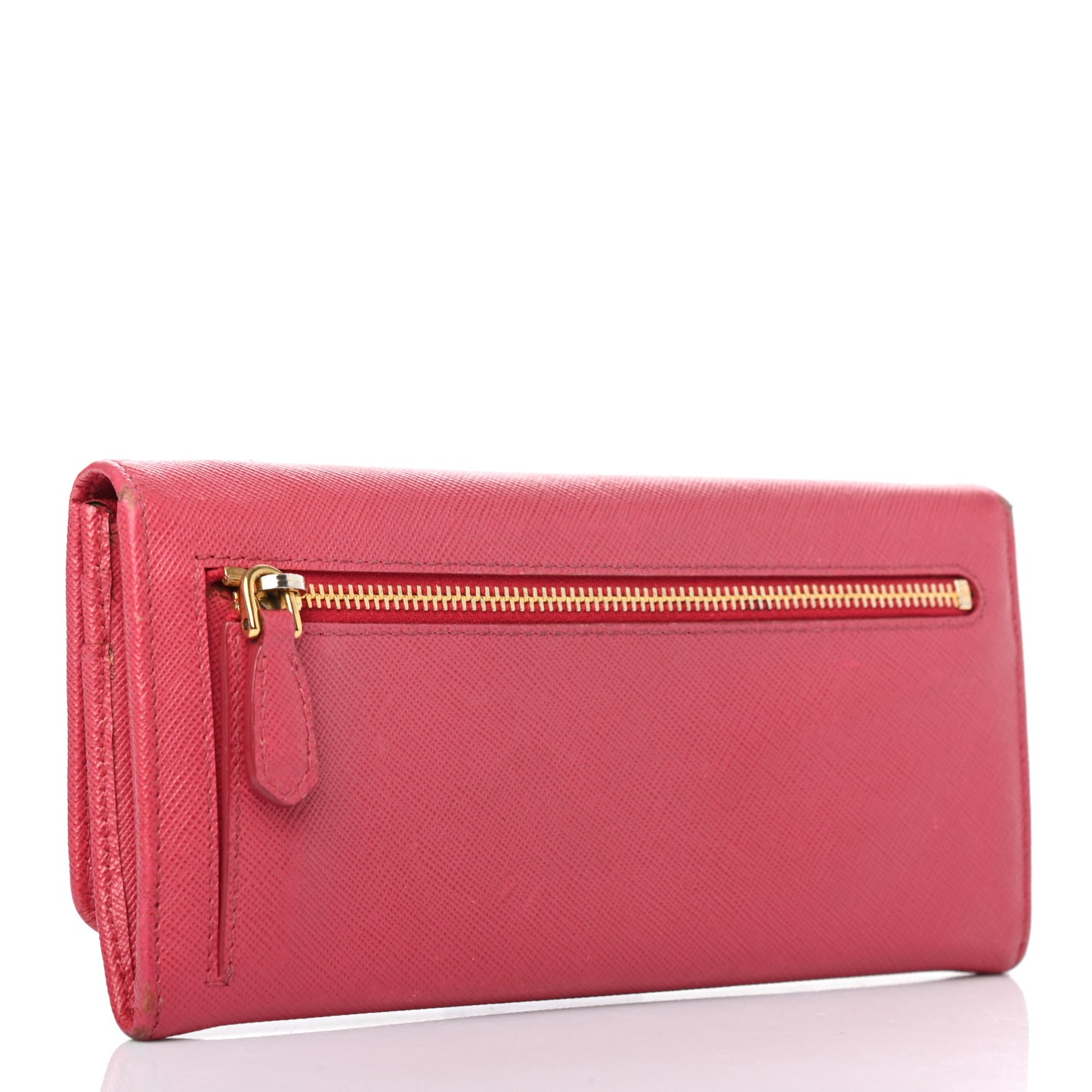 Saffiano Triangle Continental Flap Wallet Peonia