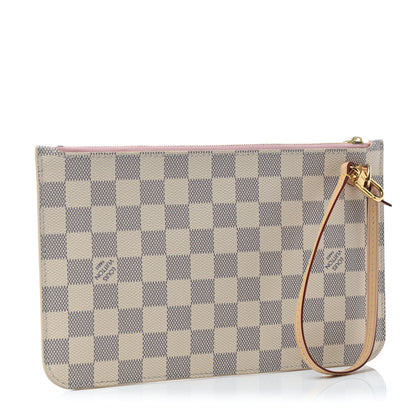 Louis Vuitton Damier Azur Neverfull MM GM Pochette Rose Ballerine 2 of 4