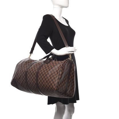 Louis Vuitton Damier Ebene Keepall Bandouliere 55 2 of 16