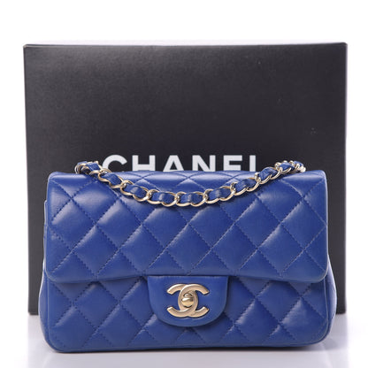 Chanel Lambskin Quilted Mini Rectangular Flap Royal Blue 11 of 11