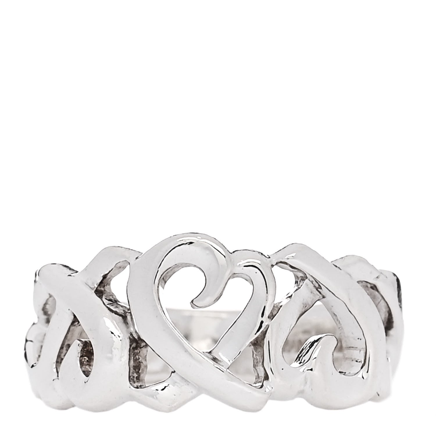 Tiffany Sterling Silver Paloma Picasso Loving Heart Band Ring 50 5.5 1 of 5