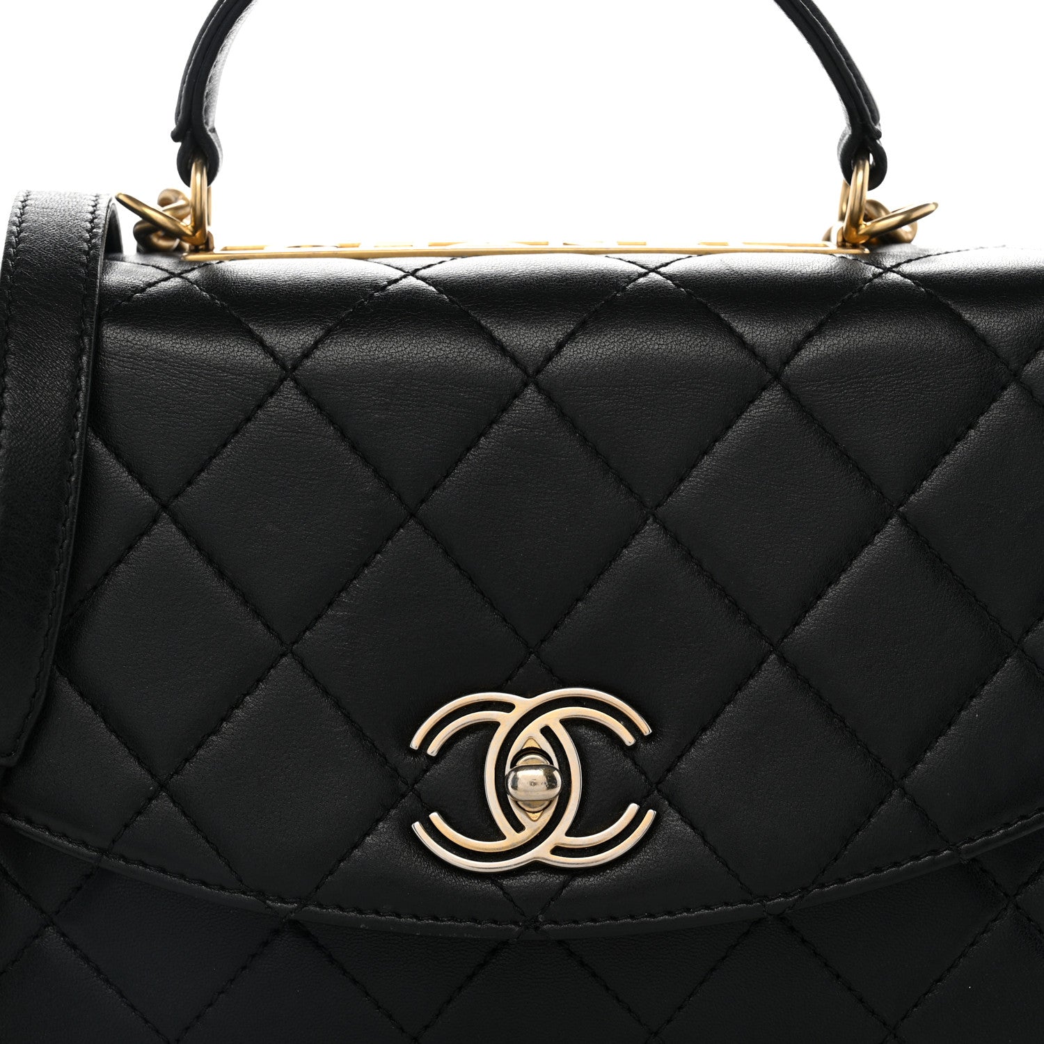 Chanel Lambskin Quilted Large Trendy Spirit Top Handle Bag Black 8 of 10
