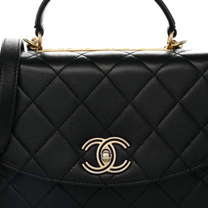 Chanel Lambskin Quilted Large Trendy Spirit Top Handle Bag Black 8 of 10