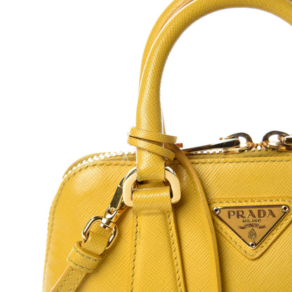 Prada Saffiano Lux Mini Promenade Tote Yellow 25 of 25