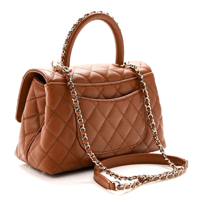 Chanel Caviar Quilted Mini Coco Chain Handle Flap Brown 3 of 10