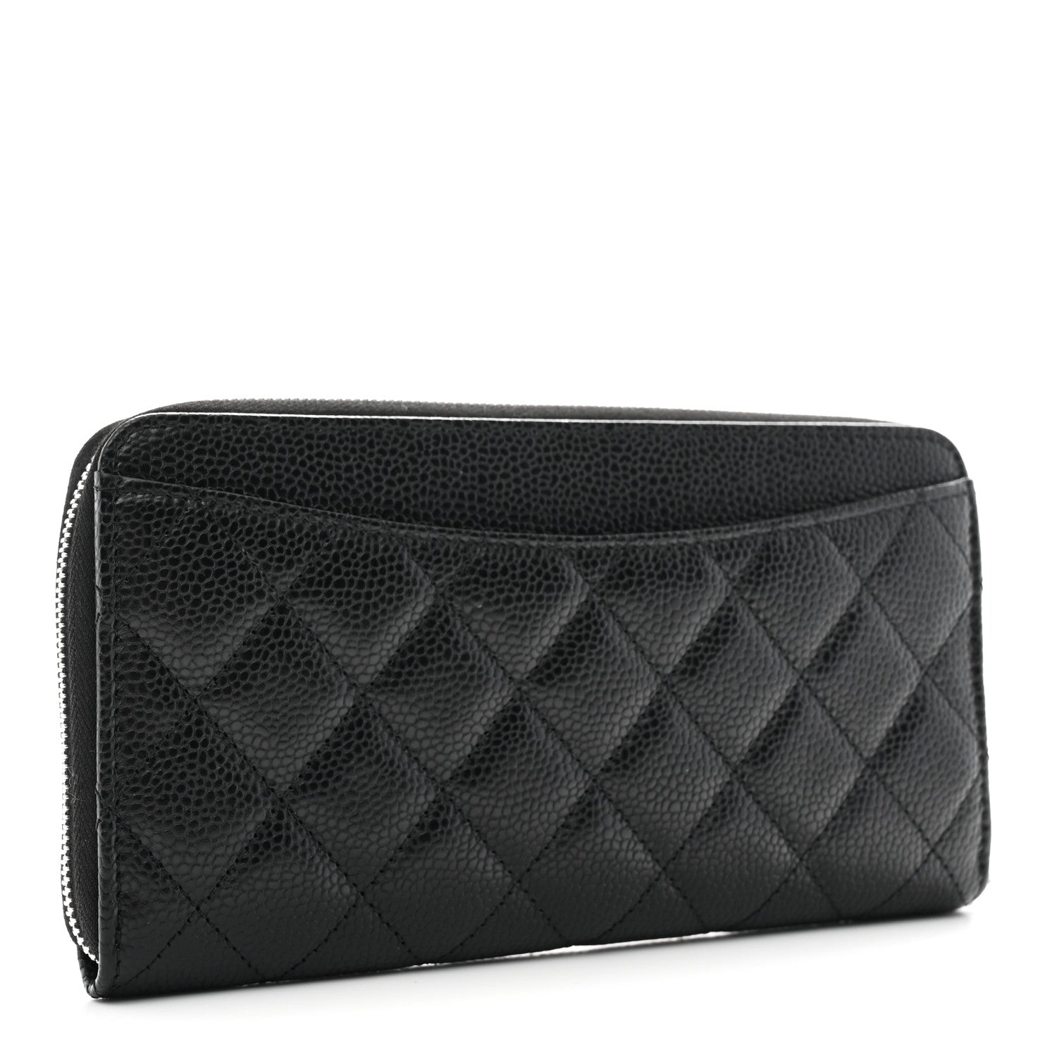 Chanel Caviar Quilted Large Gusset Zip Around Wallet Black 3 of 10