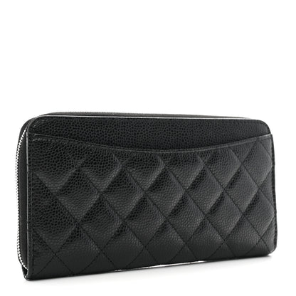 Chanel Caviar Quilted Large Gusset Zip Around Wallet Black 3 of 10