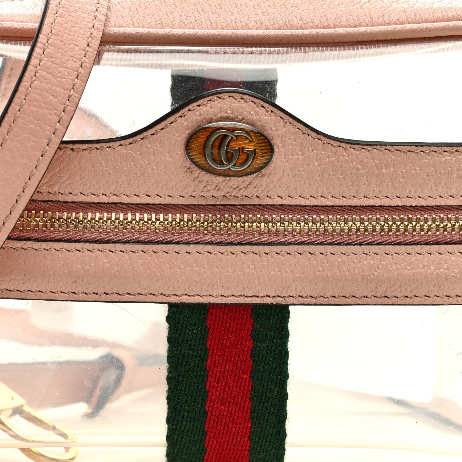Gucci Vinyl Web Mini Ophidia Transparent Shoulder Bag Perfect Pink 7 of 9