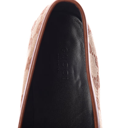 Gucci Canvas GG Monogram Horsebit Womens Jordaan Loafers 40 Beige Ruggine Rust 7 of 7