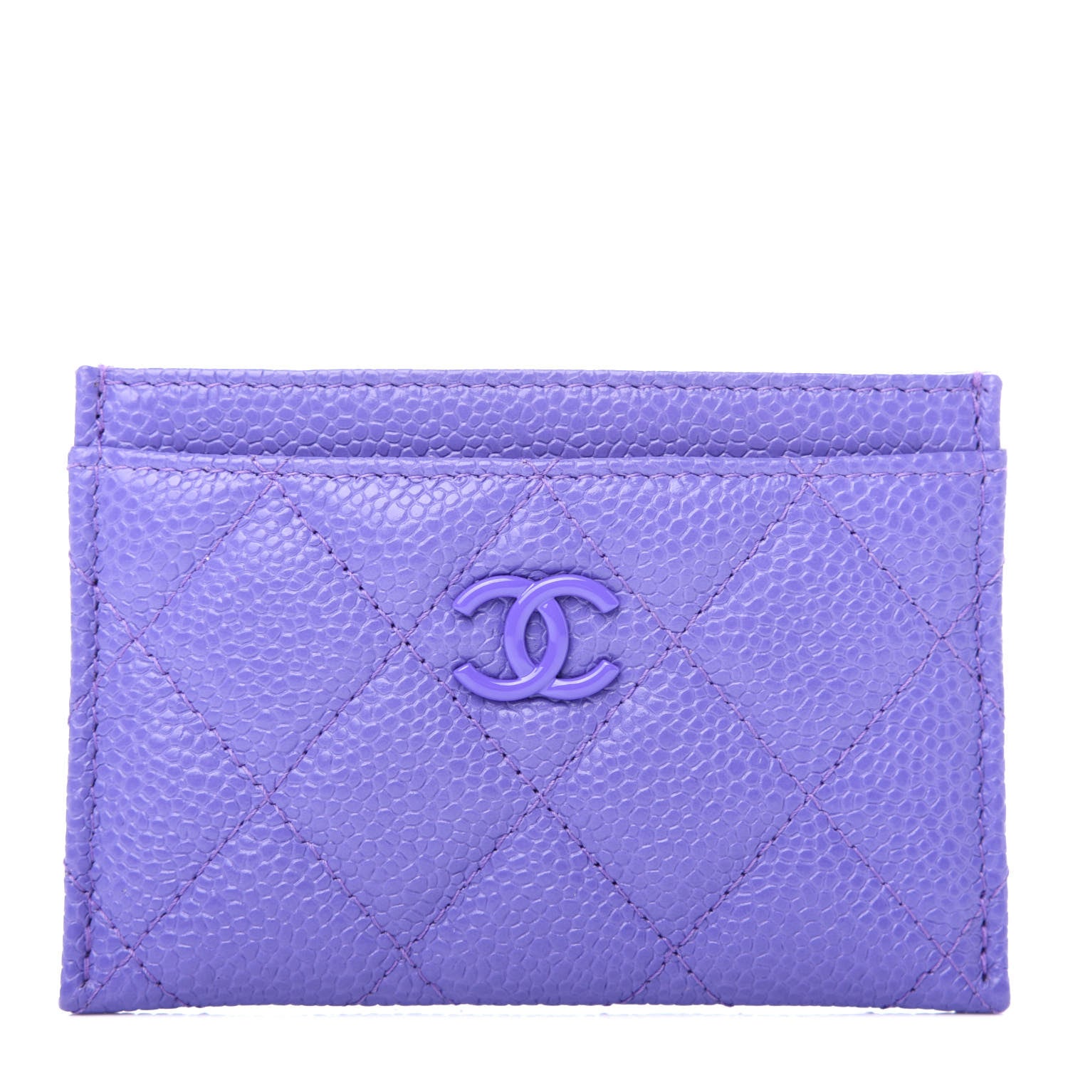 Chanel Caviar Quilted Incognito Card Holder Purple 1 of 9