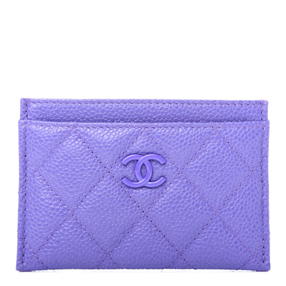 Chanel Caviar Quilted Incognito Card Holder Purple 1 of 9
