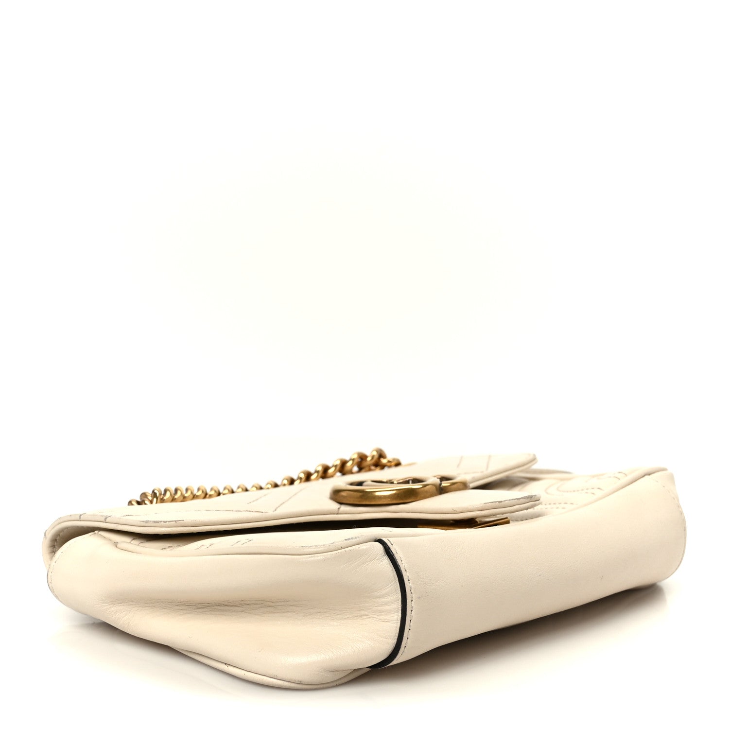 Gucci Calfskin Matelasse Mini GG Marmont Shoulder Bag White 4 of 12