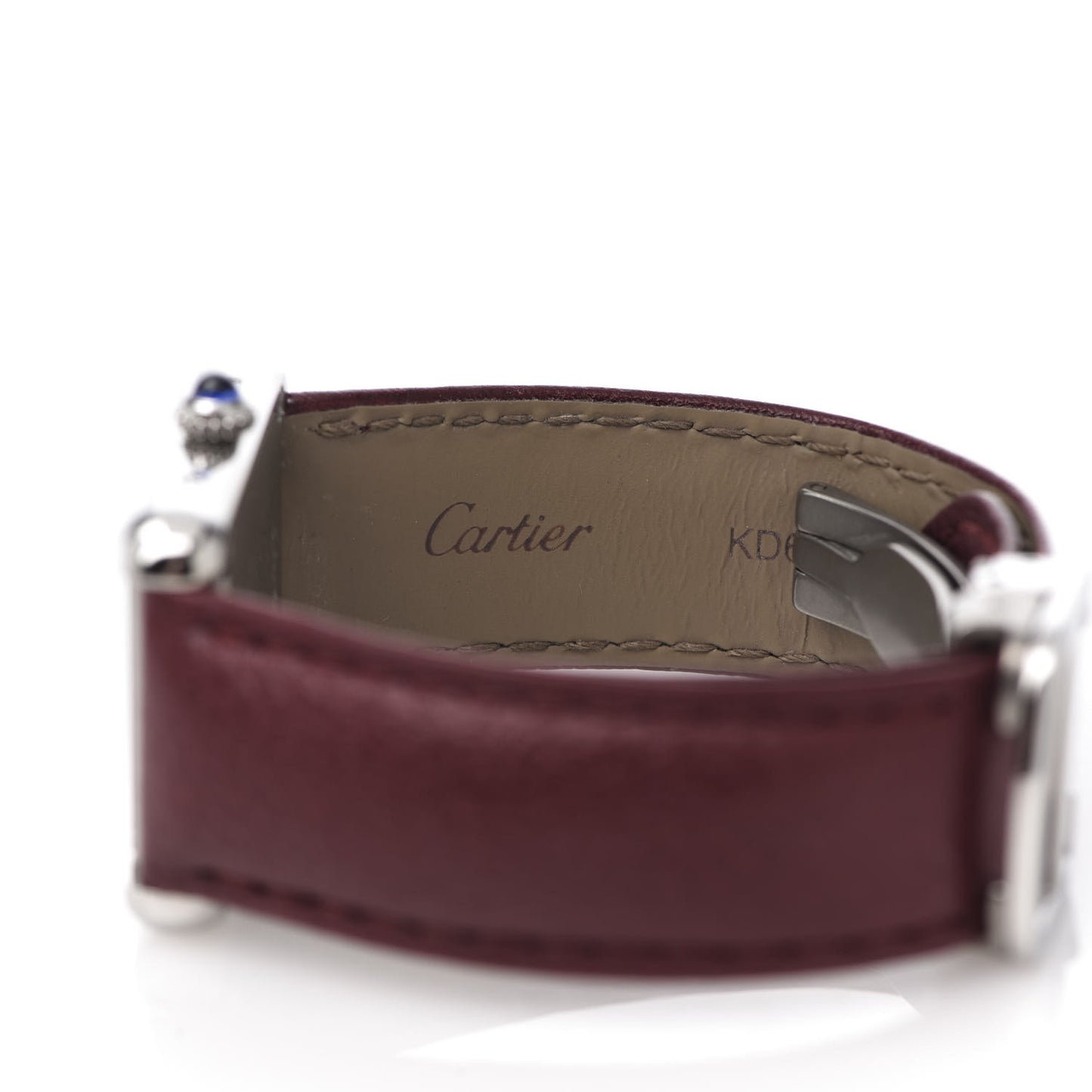 Stainless Steel Calfskin 24mm Tank Solo Quartz Watch Burgundy
