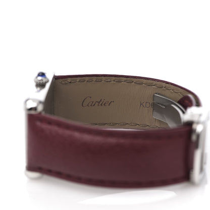 Cartier Stainless Steel Calfskin 24mm Tank Solo Quartz Watch Burgundy 6 of 10