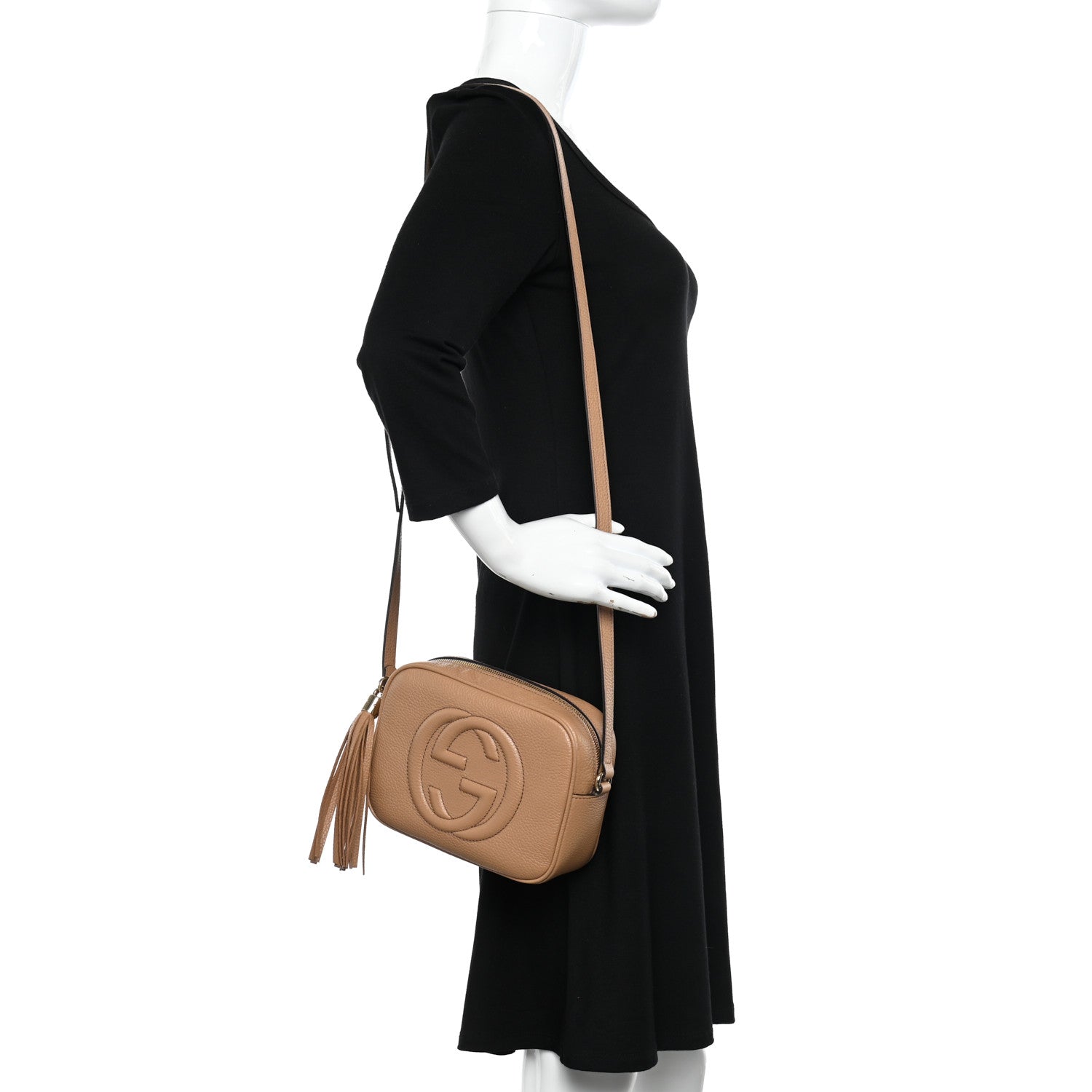 Gucci Pebbled Calfskin Small Soho Disco Bag Camelia 2 of 10